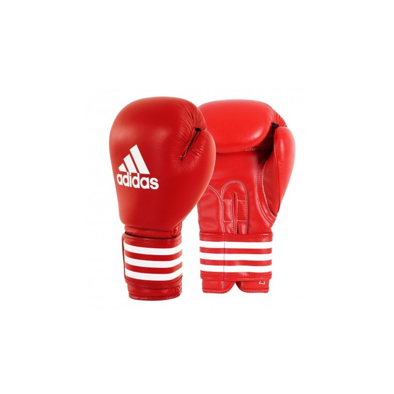 Gants de boxe MUAY rouges en cuir - velcro -la paire