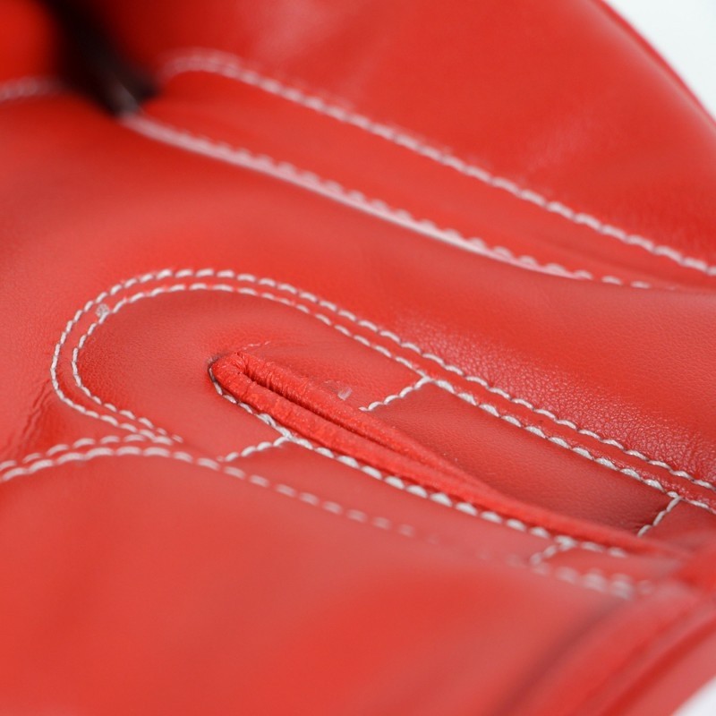 Gants de boxe MUAY rouges en cuir - velcro -la paire